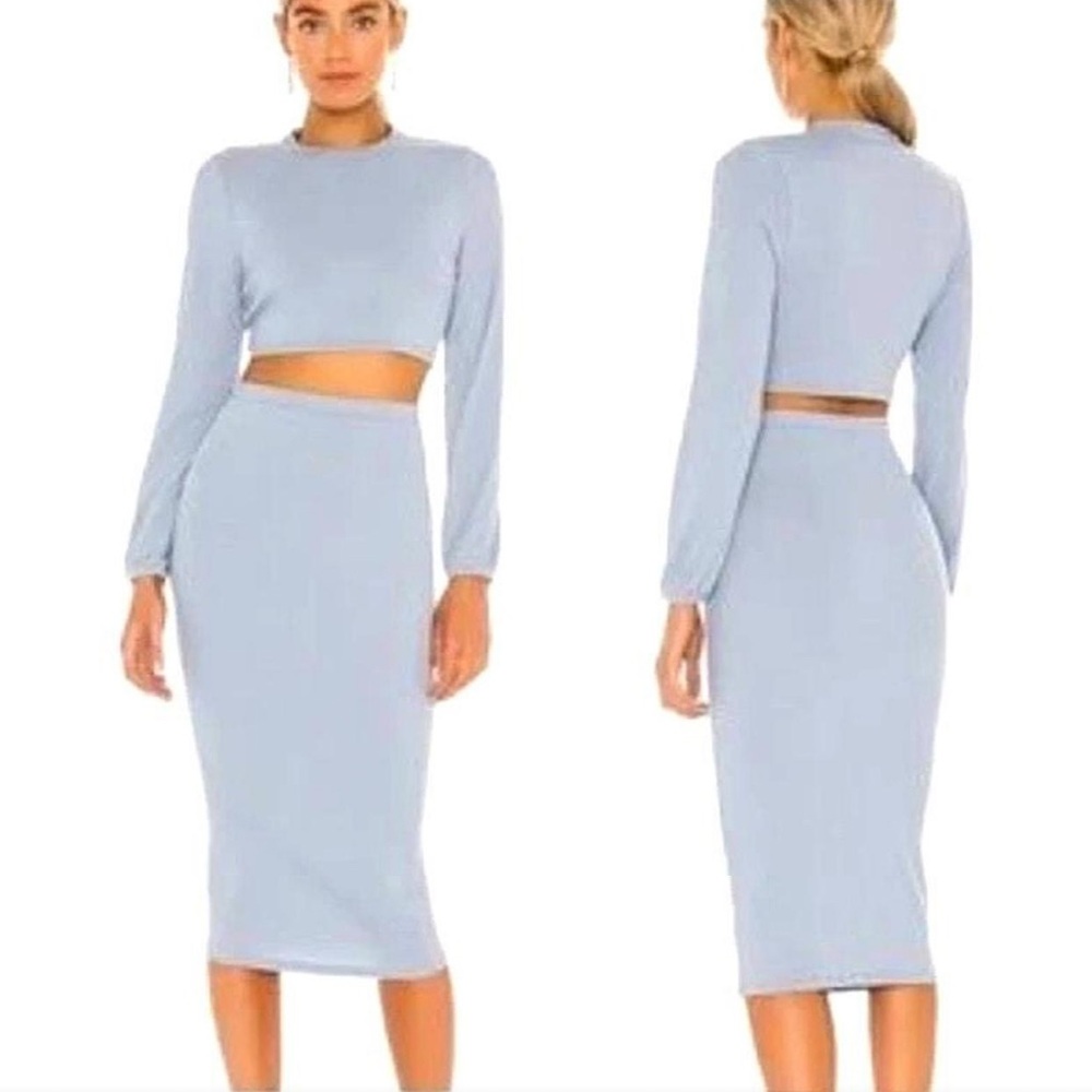 Superdown Light Blue Pencil Skirt